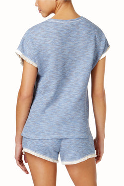 Lucky Brand Blue Brushed-Terry Pajama Poncho thumbnail 3