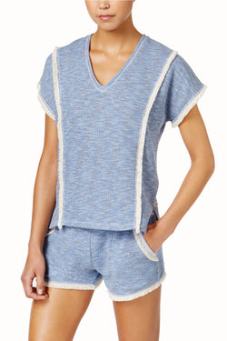 Lucky Brand Blue Brushed-Terry Pajama Poncho thumbnail 1
