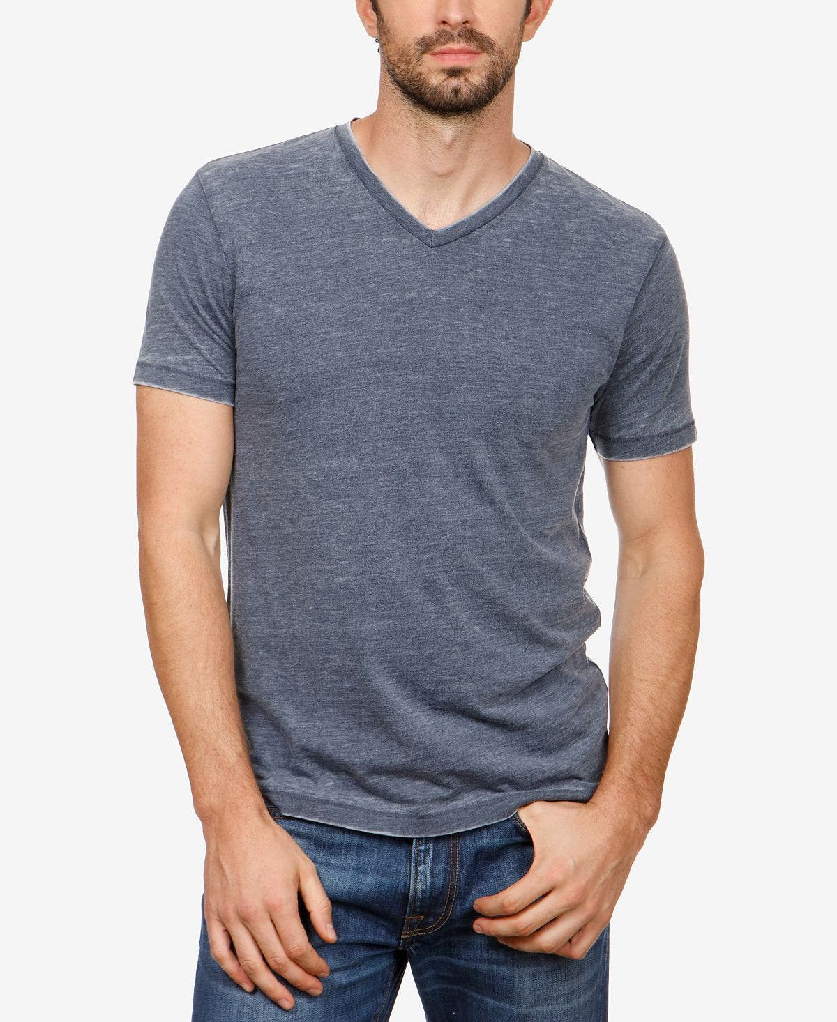 Lucky Brand Burnout V-neck T-shirt Navy