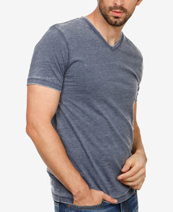 Lucky Brand Burnout V-neck T-shirt Navy thumbnail 3