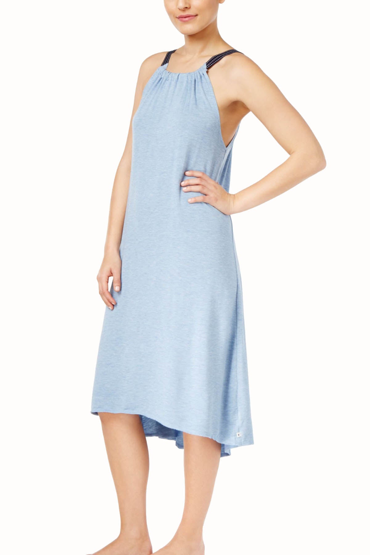 Lucky Brand Heather-Blue French-Terry High-Low Sleep Dress