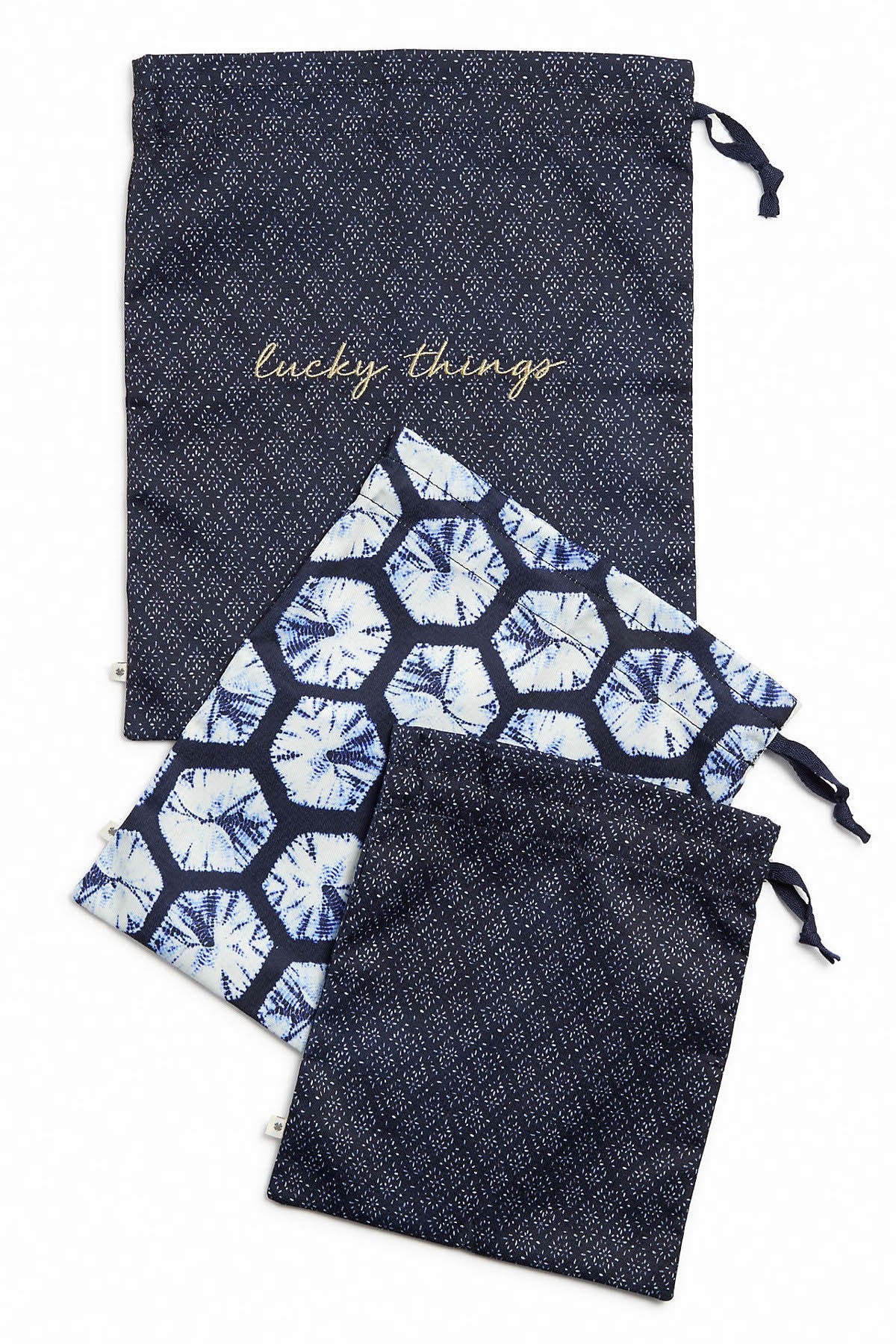Lucky Brand Indigo-Dye Laundry Bag 3-Piece Set