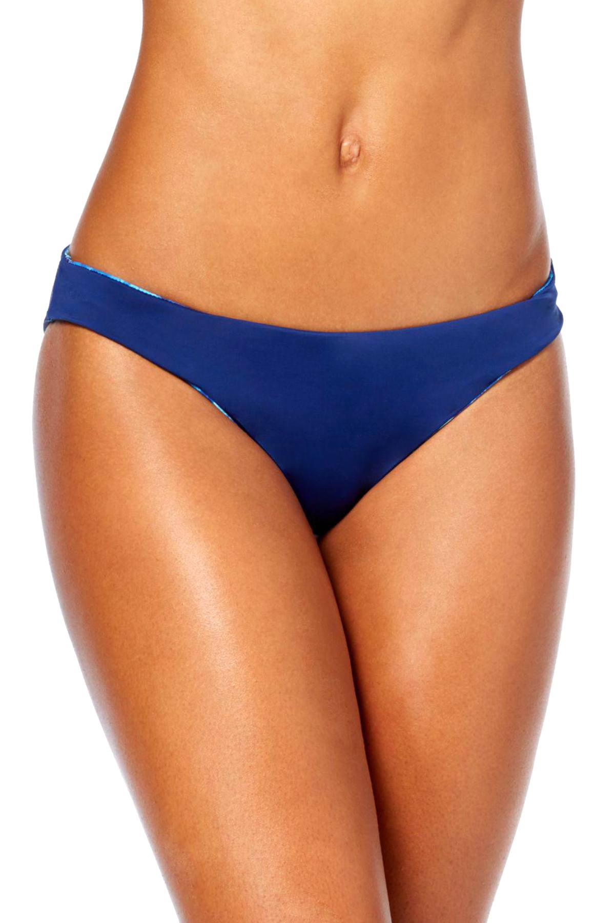 Lucky Brand Ocean Blue High Vibes Tie-Dyed Reversible Bikini Bottom