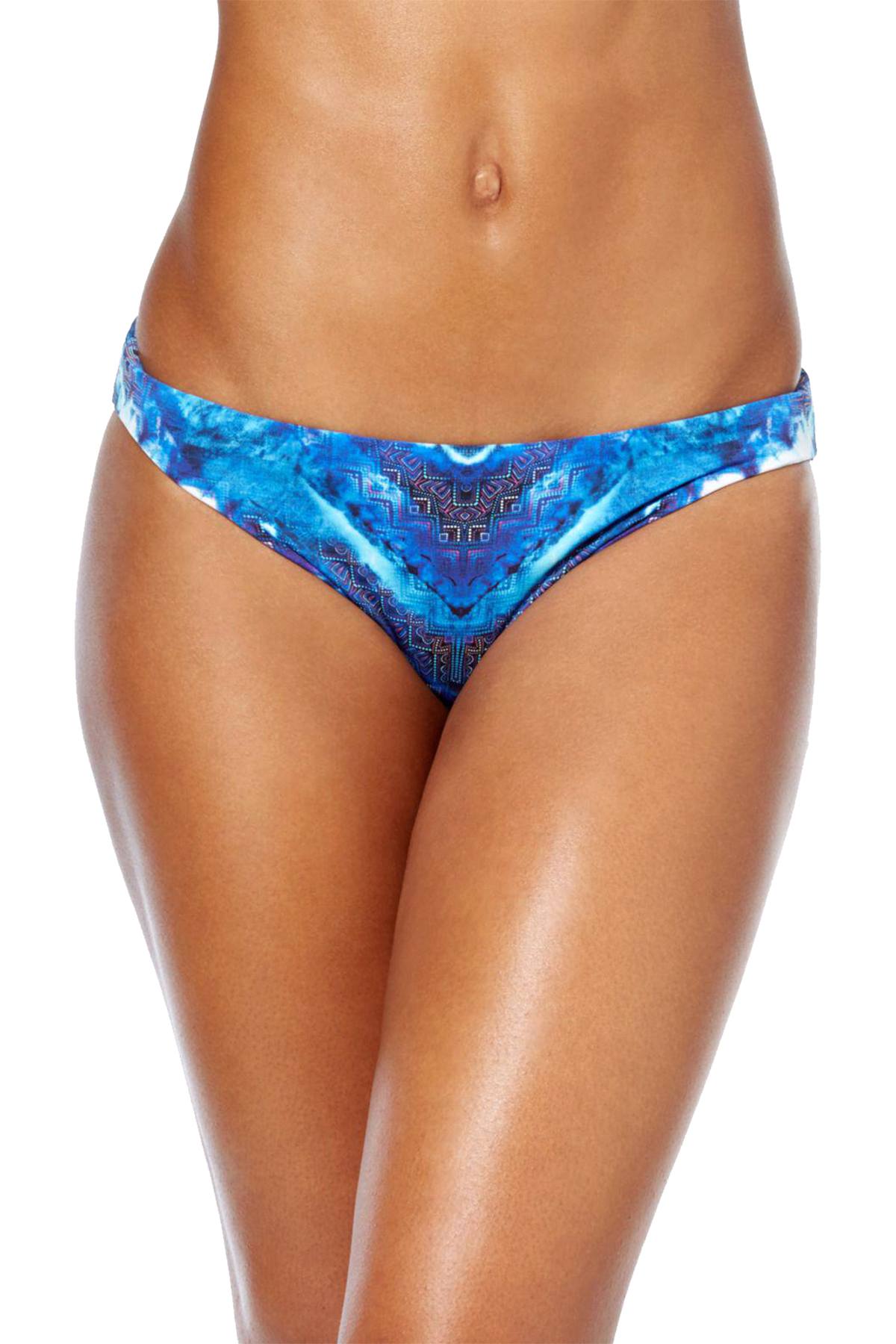 Lucky Brand Ocean Blue High Vibes Tie-Dyed Reversible Bikini Bottom
