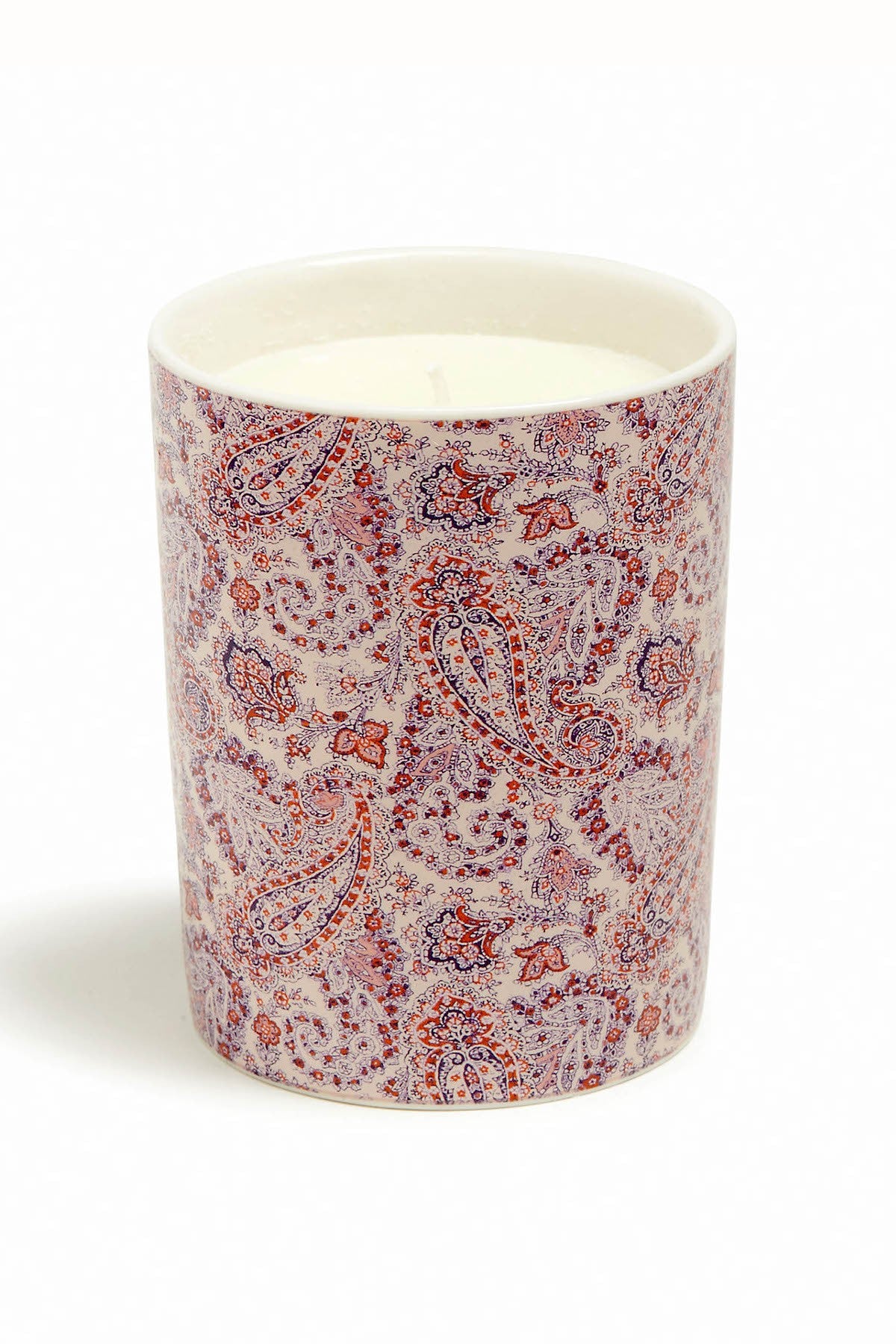 Lucky Brand Pink-Paisley Ceramic Coastal-Gardenia Scented Candle