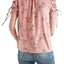 Lucky Brand Pink Puff-Sleeve Printed Top