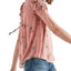 Lucky Brand Pink Puff-Sleeve Printed Top