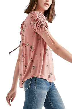Lucky Brand Pink Puff-Sleeve Printed Top thumbnail 3