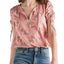 Lucky Brand Pink Puff-Sleeve Printed Top