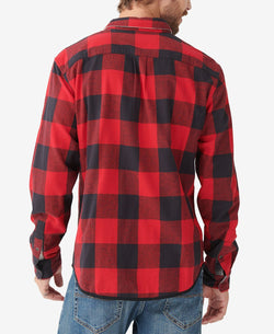 Lucky Brand Reversible San Gabriel Woven Shirt Red /White thumbnail 3