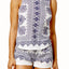 Lucky Brand White/Blue Muscle Tee & Shorty PJ 2-Piece Set
