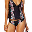 Lucky Brand Zen Garden V Neck Tankini Top in Black