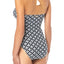 MICHAEL Michael Kors Black Rope-Geo Shirred Keyhole One-Piece Swimsuit