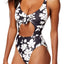 MICHAEL Michael Kors Black/White Cut-Out One-Piece Swimsuit
