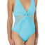 MICHAEL Michael Kors Turquoise Illusion V-Neck One-Piece Swimsuit
