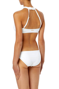 MICHAEL Michael Kors White Glamour Solids Choker Bandeau Bikini Top thumbnail 4