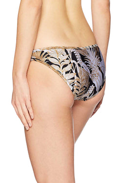 MINKPINK Black/Gold Tropical Punch Mesh Splice Bikini Bottom thumbnail 4