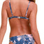 MINKPINK Pink/Blue Hibiscus Island Triangle Bikini Top