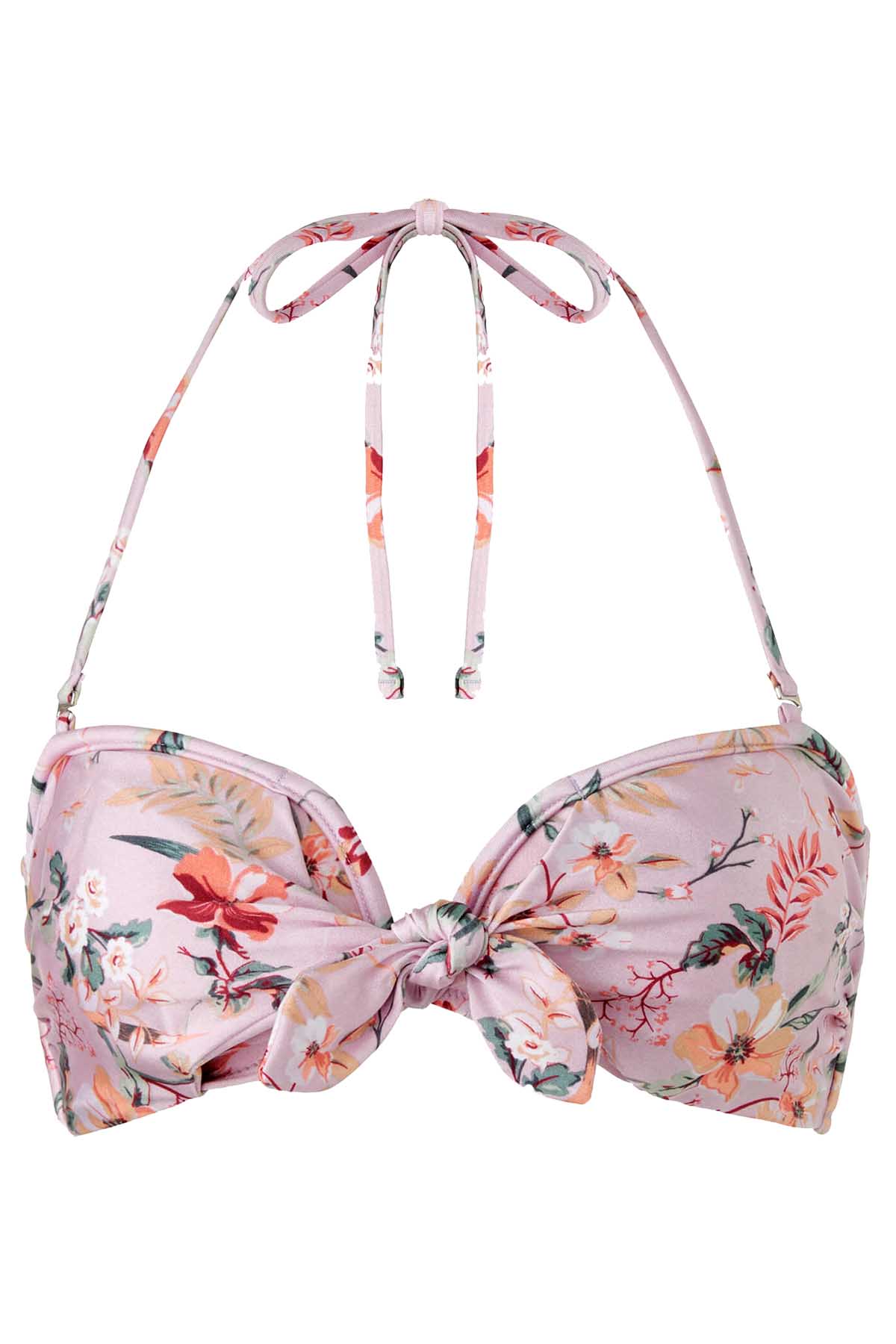 MINKPINK Summer Meadow Tie Bandeau Convertible Bikini Top in Floral Multicolor