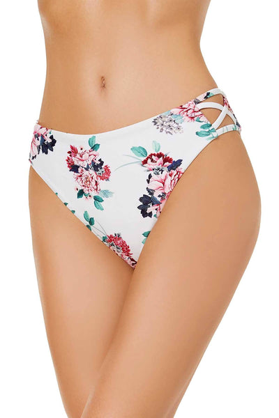 MINKPINK White/Floral Pretty Petals High Waist Bikini Bottom