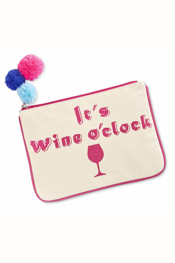 Madden Girl Wine O'Clock Canvas Glitter Pouch