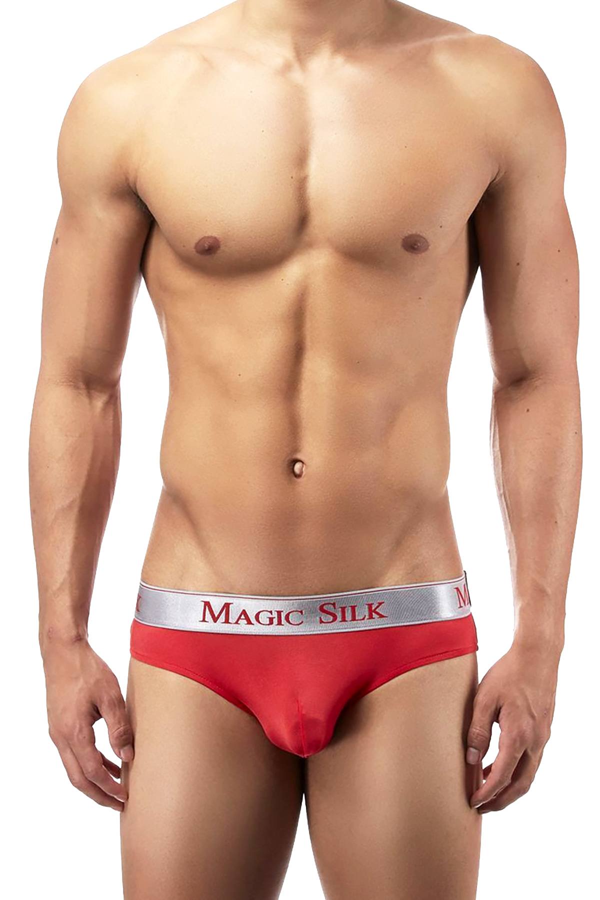 Magic Silk Red Silk-Knit Low-Rise Bikini Brief