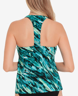 Magicsuit Aquarius Taylor Printed Racerback Underwire Tankini Top Green Multi thumbnail 2