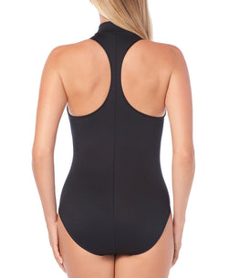 Magicsuit Deep Dive Coco Plunging Underwire One-piece Swimsuit Black thumbnail 3