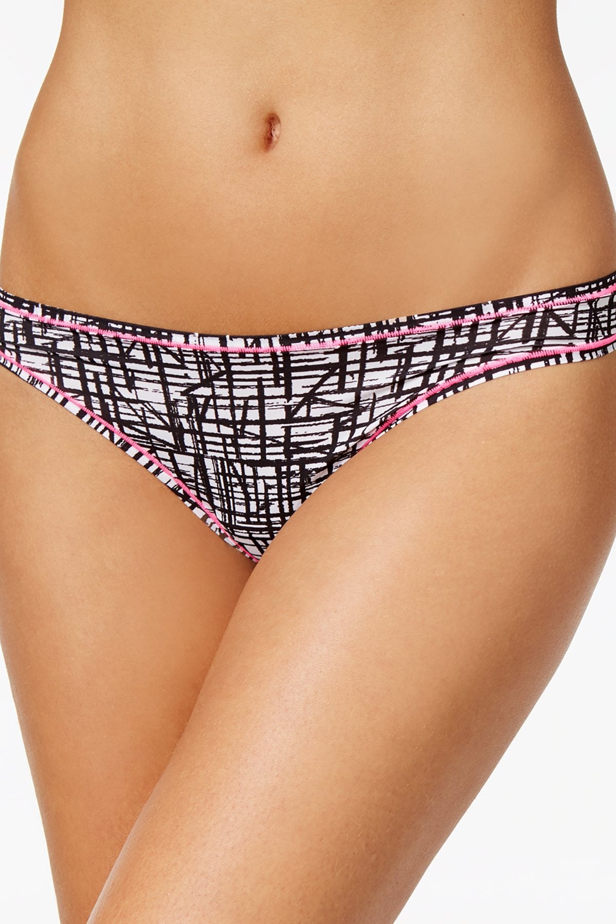 Maidenform Black And White Rhythm Print Sport Micro Thong