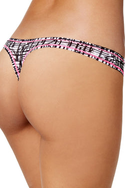 Maidenform Black And White Rhythm Print Sport Micro Thong thumbnail 2