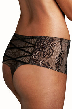 Maidenform Black/Beige Sexy Light-Control High-Waist Thong thumbnail 4
