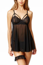 Maidenform Black Super-Sexy Big Floral-Lace Garter