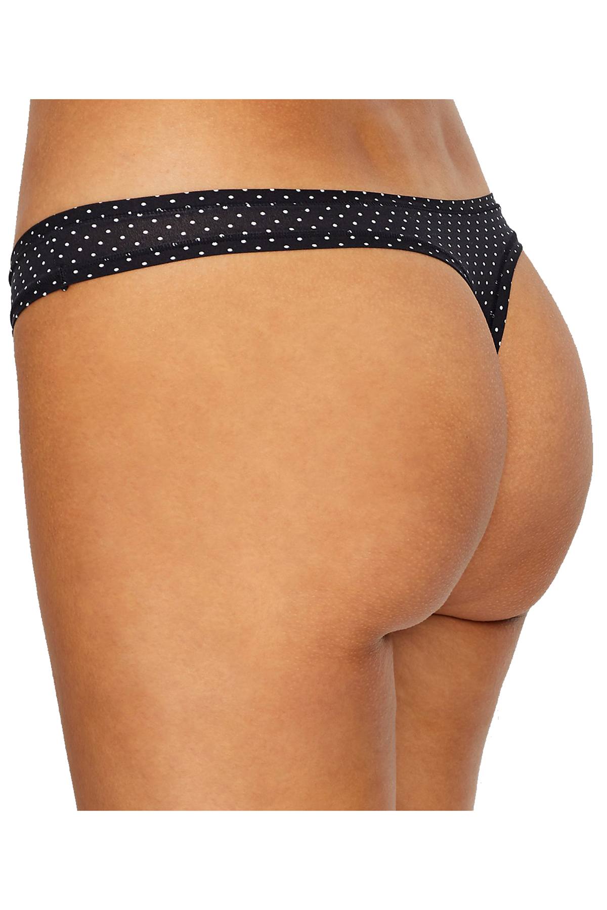 Maidenform Black/White Polka-Dot Smooth Micro Thong