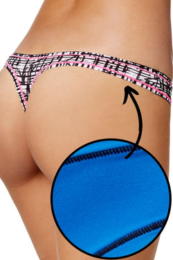 Maidenform Bozetto Blue and Black Sport Micro Thong thumbnail 2