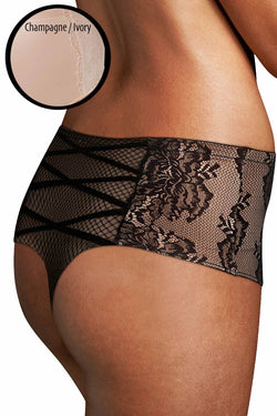Maidenform Champagne/Ivory-Shimmer Sexy Secret Smoothing Thong thumbnail 3