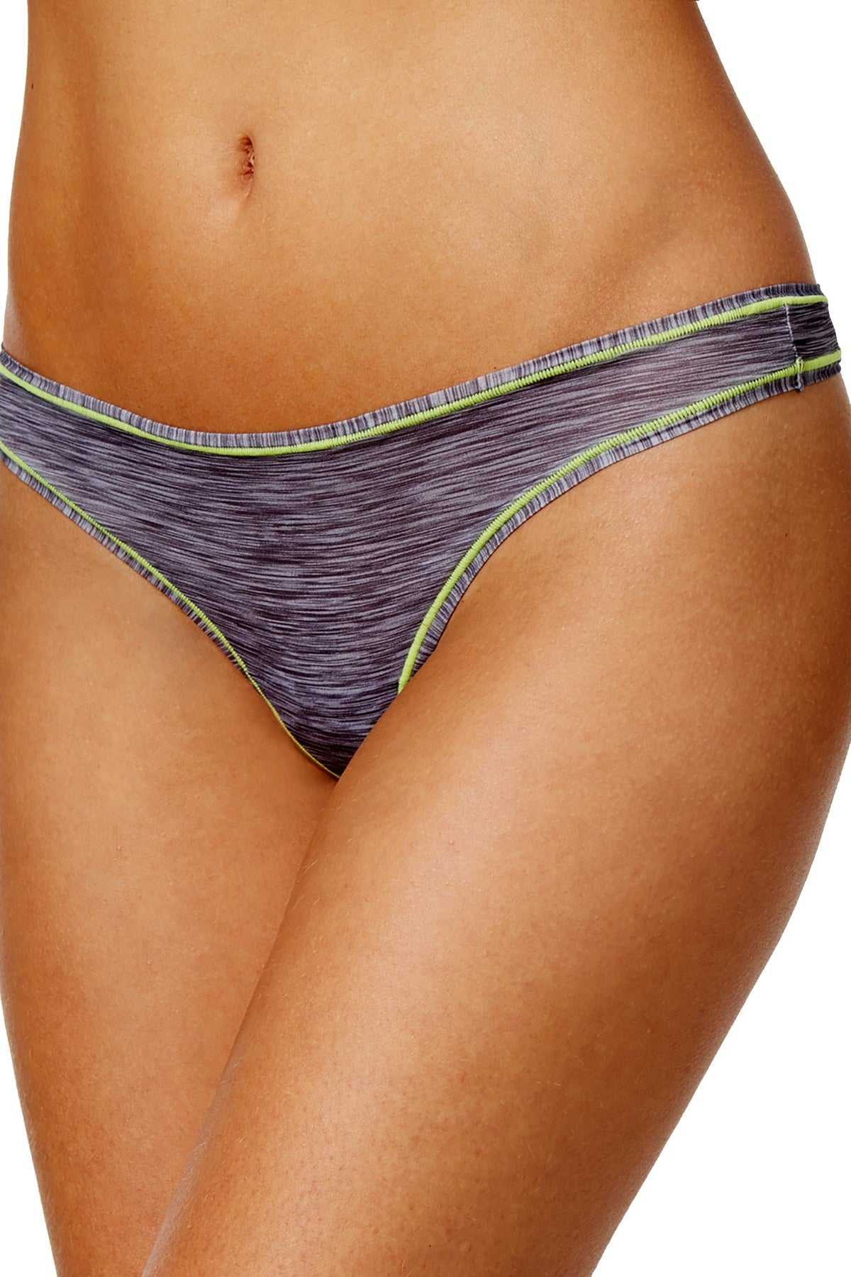 Maidenform Charcoal Space Dye and Lime Sport Micro Thong