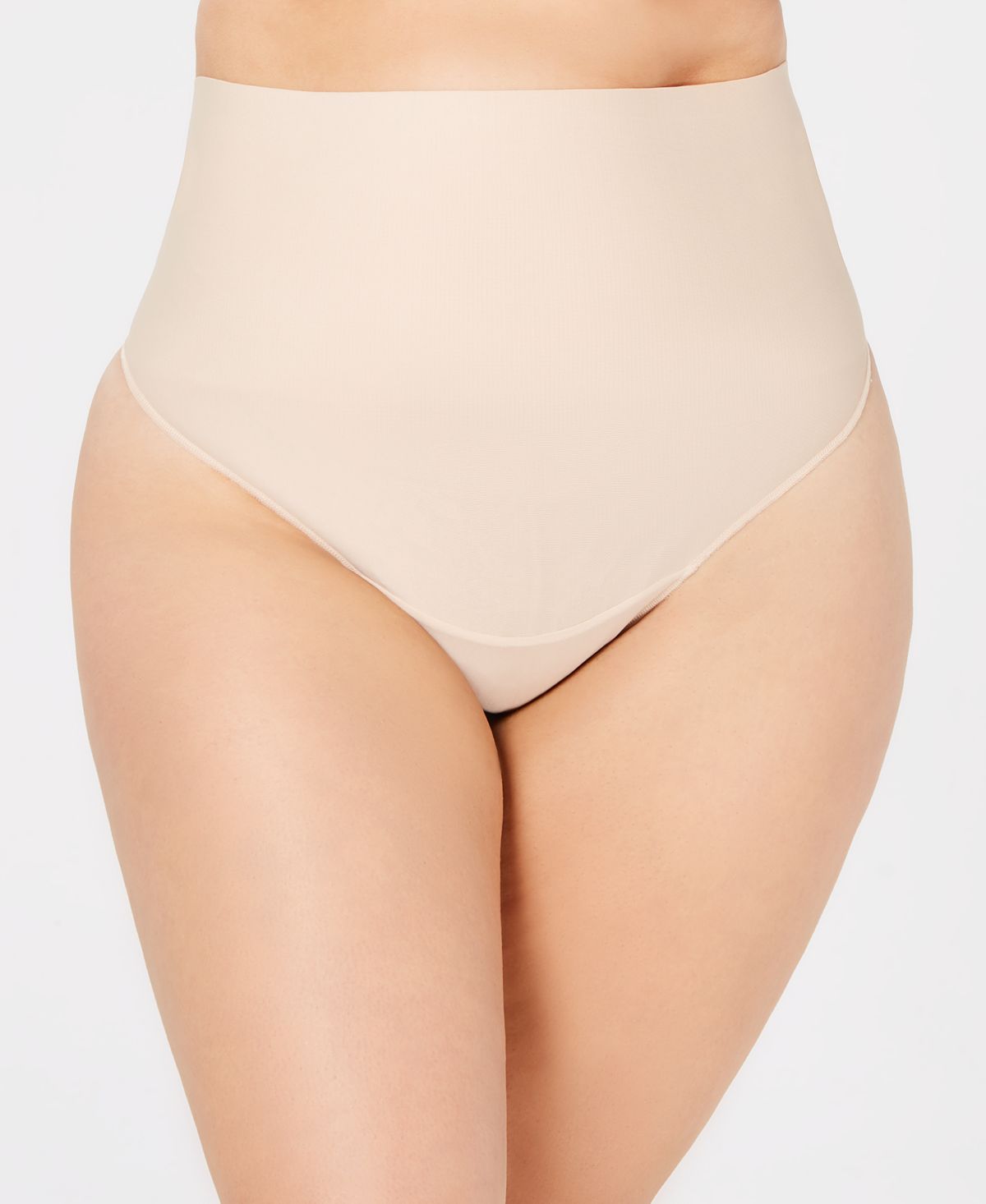 Maidenform Curvy Tame Your Tummy Plus Tailored Thong Dm0053 Transparent Nude