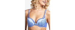 Maidenform Love The Lift Push Up & In Lace Plunge Underwire Bra Dm9900 A7uc - Deep Forte Blue With Blue Flight thumbnail 1