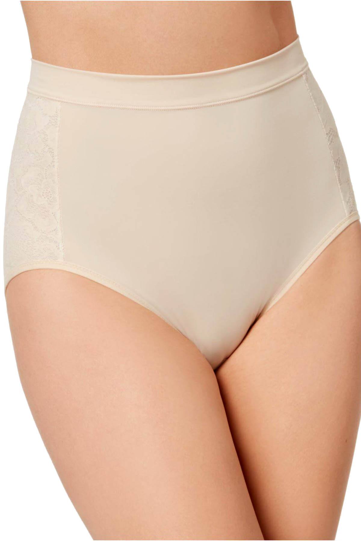 Maidenform Natural Firm Foundations Firm Control High Waist Lace Panel Brief