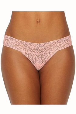 Maidenform Pink/Grey Polka-Dot One-Size Lace Thong thumbnail 1