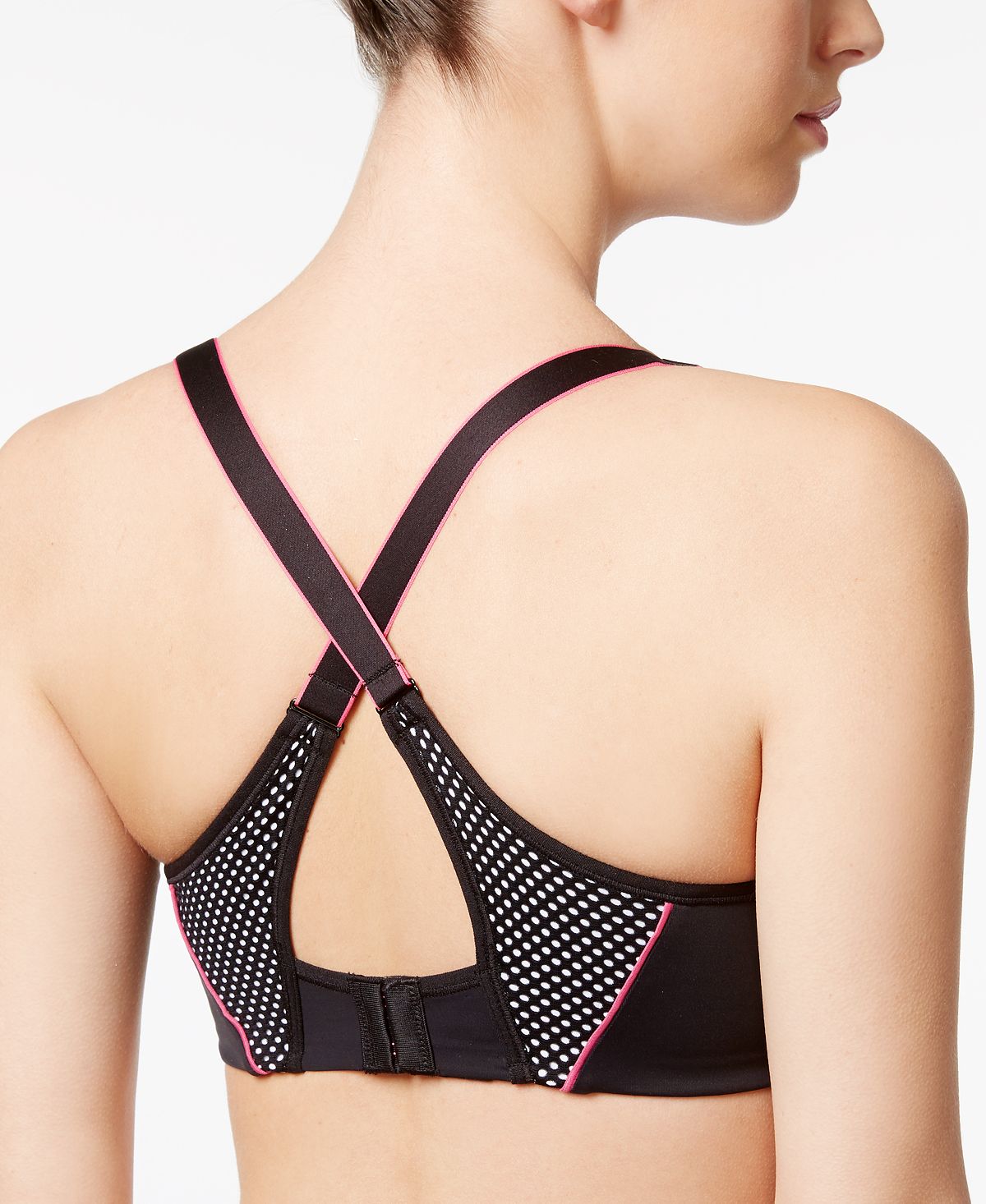 Maidenform Sport Ultimate Medium-impact Full Coverage Sports Bra Dm7989 Black/Pinksickle