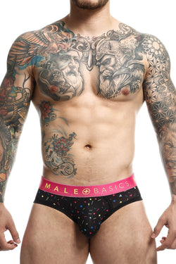 Male Basic Black Confetti Sexy Pouch Brief thumbnail 1