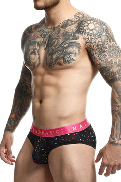 Male Basic Black Confetti Sexy Pouch Brief thumbnail 2