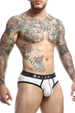 Male Basic White Confetti Sexy Pouch Brief thumbnail 2