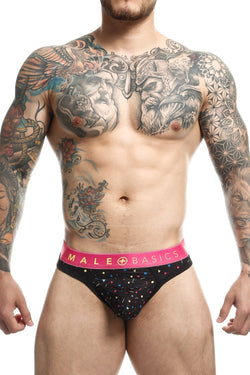 Male Basics Black Confetti Sexy Pouch Thong thumbnail 1
