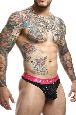 Male Basics Black Confetti Sexy Pouch Thong thumbnail 2