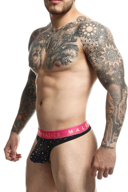 Male Basics Black Confetti Sexy Pouch Thong thumbnail 3