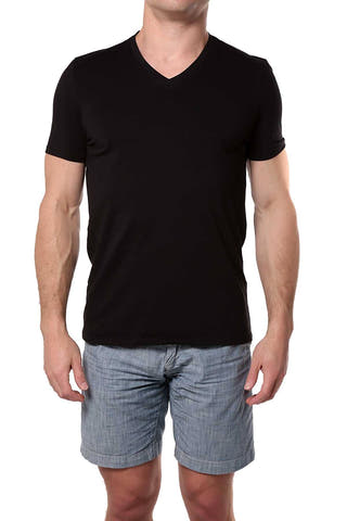 Male Basics Black Everyday Pima V-Neck Tee