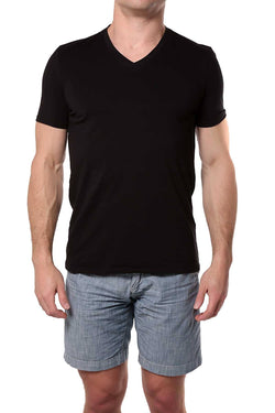Male Basics Black Everyday Pima V-Neck Tee thumbnail 1
