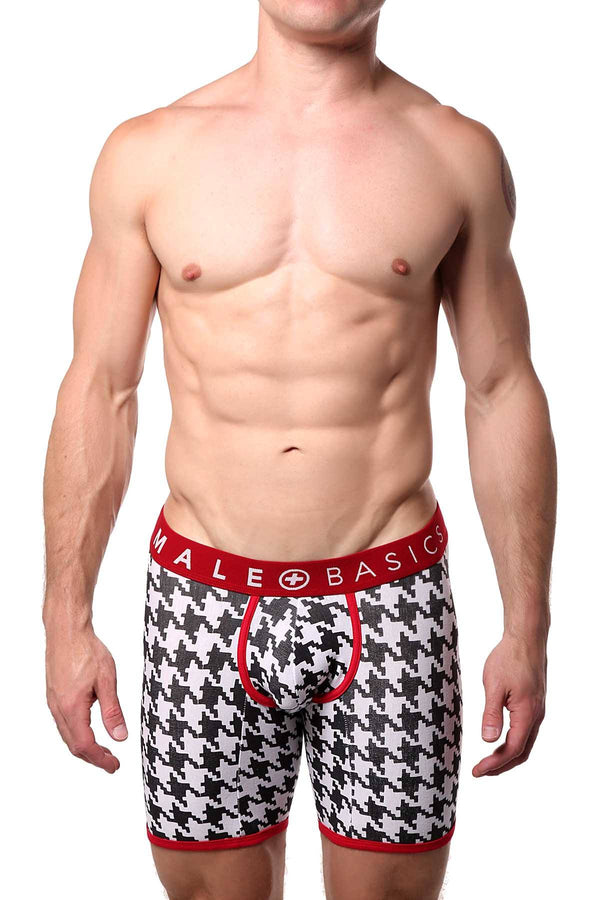 Male Basics Black/Red Houndstooth Boxer Brief